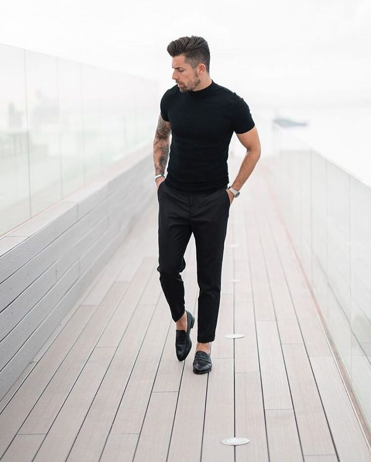 black t-shirt for man